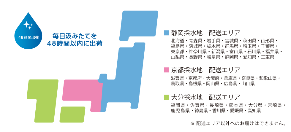 天然水コスモウォーター 配送エリア